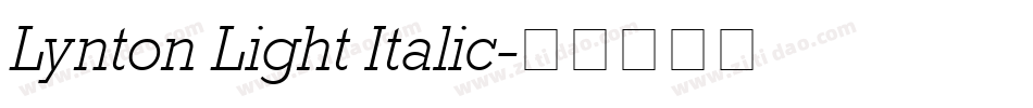 Lynton Light Italic字体转换